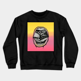 Mouthful- Pink and Yellow Crewneck Sweatshirt